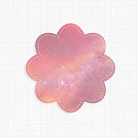 Reminder psd with pink galaxy background flower shape