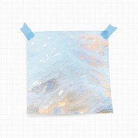 Notepad psd with blue watercolor background