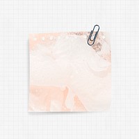 Note paper psd with orange watercolor background