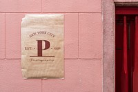 Poster on a pink wall mockup