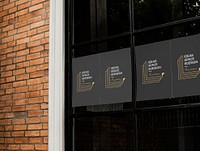 Posters on a black window mockup