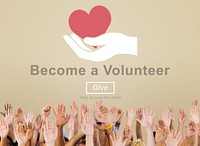 Become a Volunteer Support Service Relief Concept