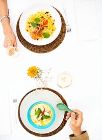 Couple having dinner at a restaurant