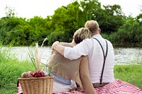 Couple Love Romantic Togetherness Senior Adult Picnic Concept