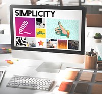 Computer Art Simplicity Working Concept
