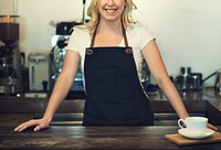 Woman Barista Coffee Shop Cafe Happiness Concept