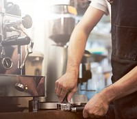 Barista Coffee Machine Making Press