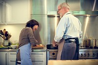 Cooking Senior Couple Togetherness Concept