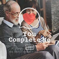 You Complete Me Fulfill Valentine Romance Love Heart Dating Concept