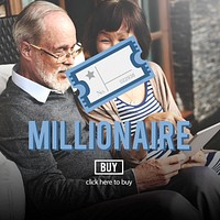 Millionaire Prize Ticket Lottery Concept
