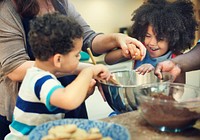 Kids Cooking Baking Cookies Kitchen Concept