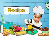 Kids Cooking Recipe Food Menu Concept