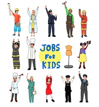 Group of Children with Professional Occupation Concept