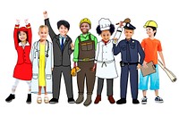 Happy Children with Professional Occupation Concept