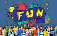 Fun Joy Smiley Stationery Education Concept
