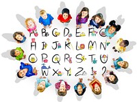 English Alphabet Letters Number Education Concept