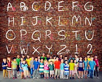 English Alphabet Letters Number Education Concept