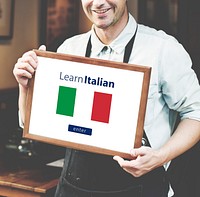 Learn Italian Language Online Education Concept