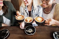 Women Friends Enjoyment Coffee Times Concept