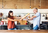 Couple Eating Food Feeding Sweet Concept