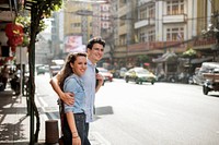 Couple traveling through Bangkok, Thailand