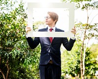 Businessman White Picture Frame Concept