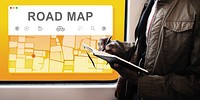 GPS Destination Route Map Graphic Concept