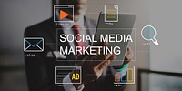 Social Media Advertisement Connection Concept
