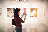 Woman Visiting Art Gallery Lifestyle Concept