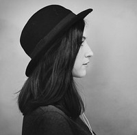 Profile Portrait Lady Wearing Hat Concept