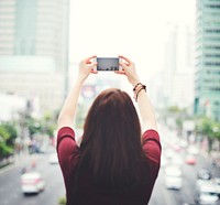 Woman Rear View Photography Traveling City Life Concept