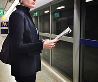 Businesswoman Lifestyle Commuter Newspeper Concept