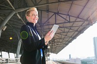 Businesswoman Lifestyle Using Connection Device Concept