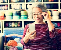 Knitting Handcraft Leisure Activity Recreational Pursuit Retirement Concept