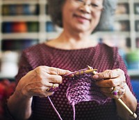 Crochet Senior Adult Hobby Handicraft Concept