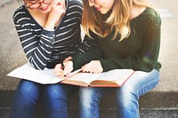 Women Talking Friendship Studying Brainstorming Concept