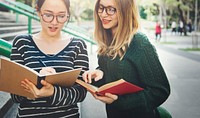 Women Talking Friendship Studying Brainstorming Concept