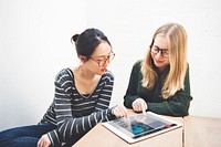 Women Friendship Digital Tablet News Networking Concept