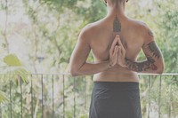 Man Yoga Practice Pose Training Concept