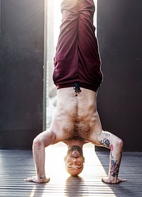 Man Yoga Practice Pose Training Concept