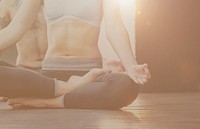 Woman Man Yoga Practice Pose Training Concept