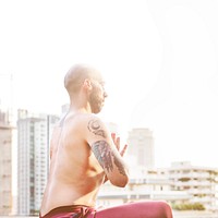 Man Yoga Practice Pose Training Concept