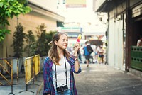 Girl Sightseeing Travel Solo Traveler Concept