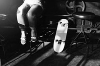 Skateboard Playing Standing Lifestyle Relaxing Concept