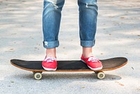 A girl with a skateboard