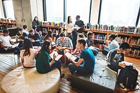 Young students at the school library