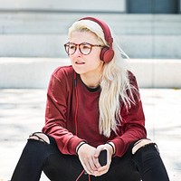 Beautiful Blonde Casual Exercise Fashion Youth Concept
