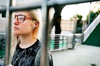 Young woman profile portrait 