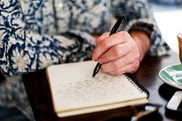 Man Writing Diary Relax Concept