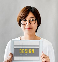 Woman Holding Design Tablet Ideas Concept